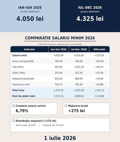 Salariu minim 4.325 lei de la 1 iulie — termen de raportare în Reges-Online pe 28 iulie și ce faci legal când angajatul refuză să semneze actul adițional